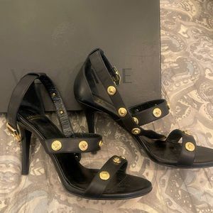 Versace black heeled sandals